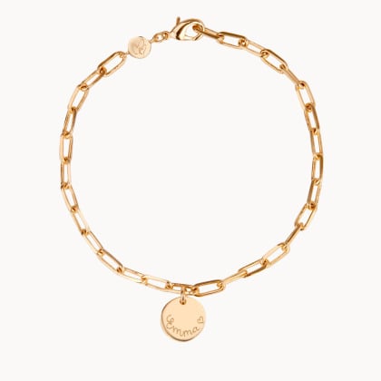 Bracelet Chaîne Fine Love Links Personnalisé plaqué or merci maman