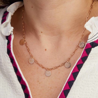 Personalised Dainty Love Links Necklace gold plated merci maman