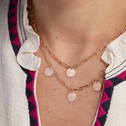 Personalised Dainty Love Links Necklace gold plated merci maman