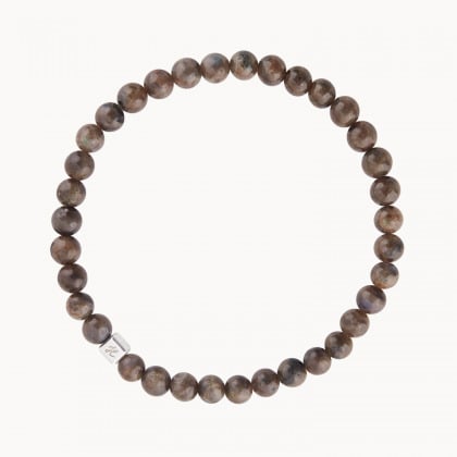 Bracciale Personalizzato Iniziale Cubo Uomo argento sterling Labradorite merci maman