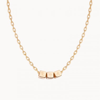 personalised dice necklace gold plated merci maman