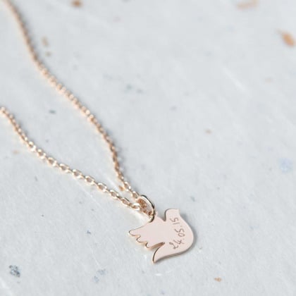 Personalisierte Halskette mit Taube
