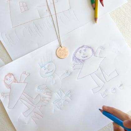 grand collier personnalisé plaqué or merci maman