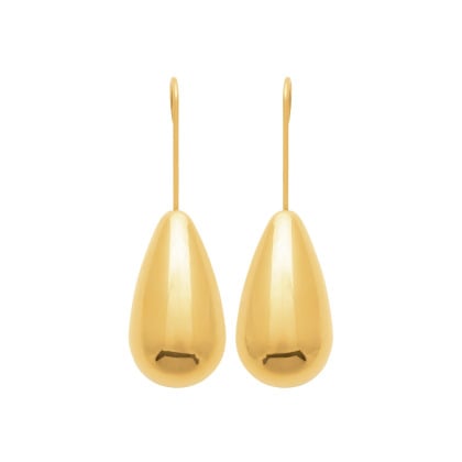 Orecchini goccia in acciaio dorato merci maman