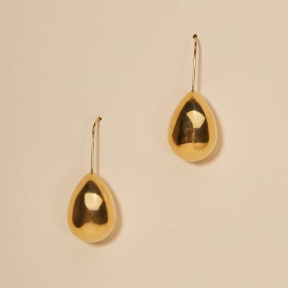 Orecchini goccia in acciaio dorato merci maman