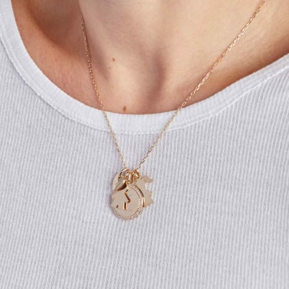 Le Collier Kate Cristal plaqué or merci maman