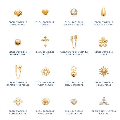 Clous d'oreille plaqué or merci maman