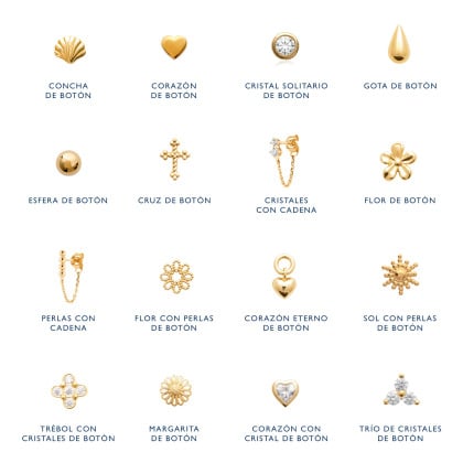 Mini pendientes de tuerca baño de oro merci maman