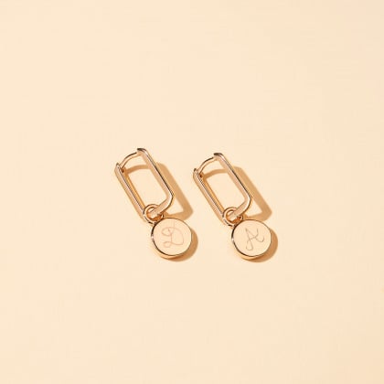 Personalisierte Love Links Kreolen vergoldet merci maman