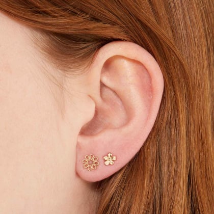 Clous d'oreille plaqué or merci maman