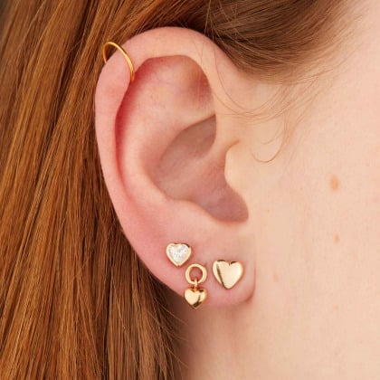 Clous d'oreille plaqué or merci maman