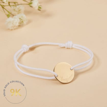 Personalised 9 Carat Gold Mini Pastille Bracelet merci maman