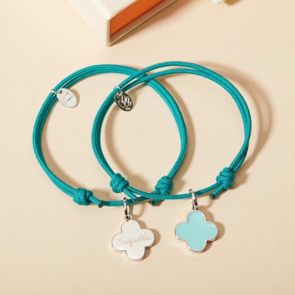 Bracelet Personnalisé en Émail Rose ou Turquoise merci maman