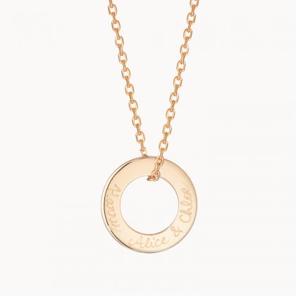 Personalised Eternity Necklace gold plated merci maman