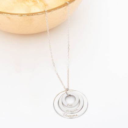 Collier personnalisé Eternity Trio en argent merci maman