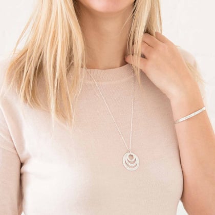 Collier personnalisé Eternity Trio en argent merci maman