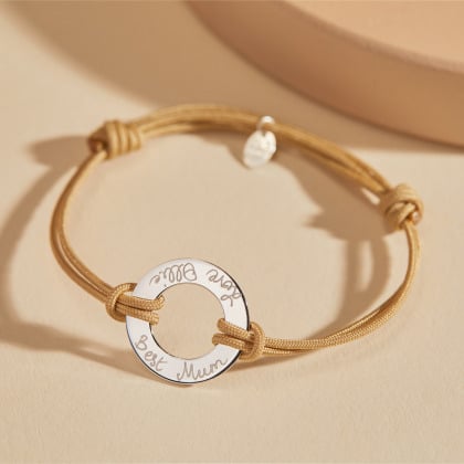 Personalised Eternity Bracelet gold plated merci maman