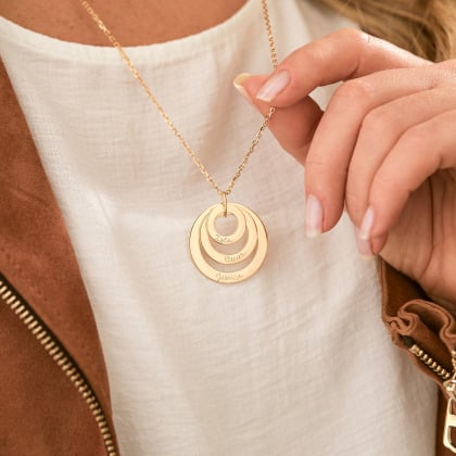 Collana personalizzata Eternity Trio placcato oro merci maman