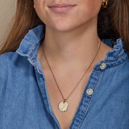 Personalised Family Necklace gold plated merci maman