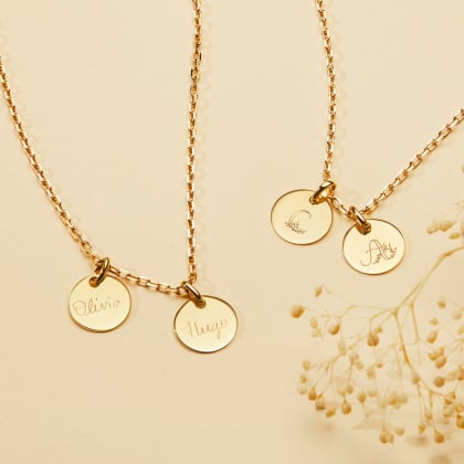 personalised floral alphabet name necklace gold plated merci maman