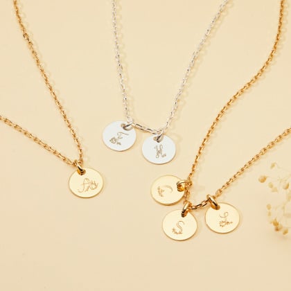 personalised floral alphabet name necklace gold plated sterling silver merci maman