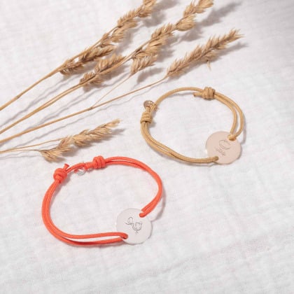 Pulsera personalizada de cordón Alfabeto Floral