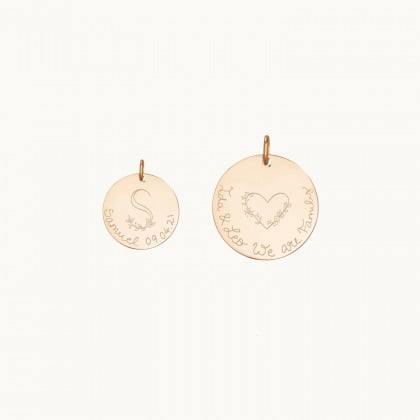 Grands Charms Alphabet Floral personnalisé or merci maman