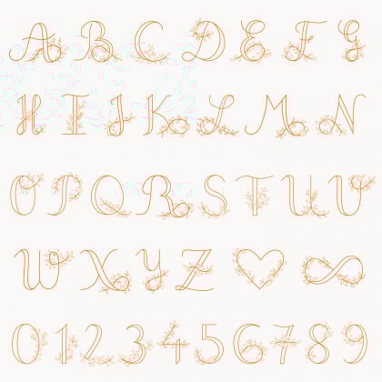 Personalisierte Anhänger mit floralem Alphabet