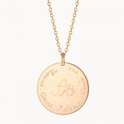 Collier Grand Alphabet Floral personnalisé
