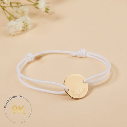 Bracelet personnalisé Mini Pastille en or 9 carats merci maman