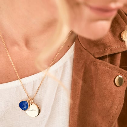 Collar personalizado con gema lapislázuli