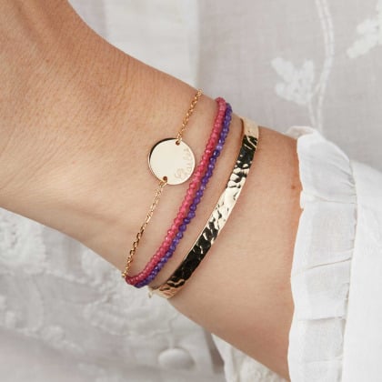 Braccialetto con Catena di Pietre Preziose placcato in oro merci maman