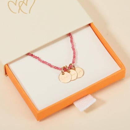 Collana Personalizzata con Nome e Catena di Pietre Preziose placcato in oro merci maman