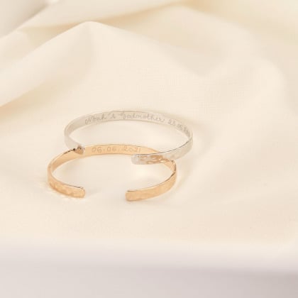 Personalised Godmother's Hammered Open Bangle
