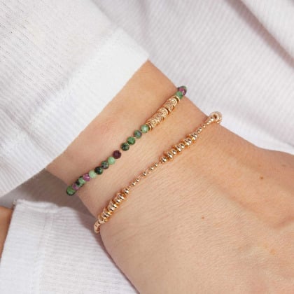 Bracciale con perline dorate placcato in oro merci maman