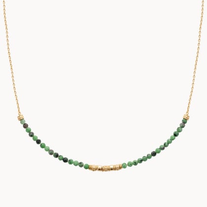 Green Gemstone Necklace gold plated merci maman