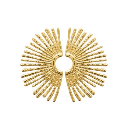 Boucles d’oreilles Demi-Soleil en acier doré merci maman