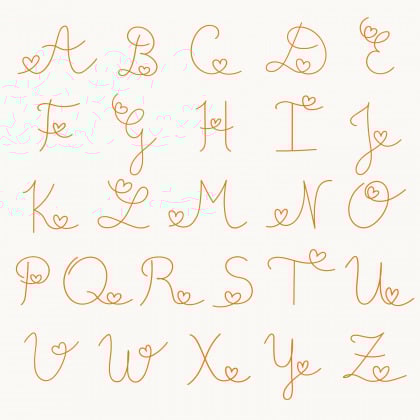 Personalised Heart Alphabet Chain Bracelet