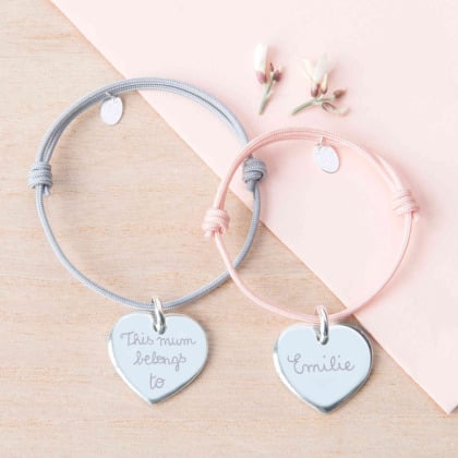 Personalised Heart Braid Bracelet gold platec merci maman