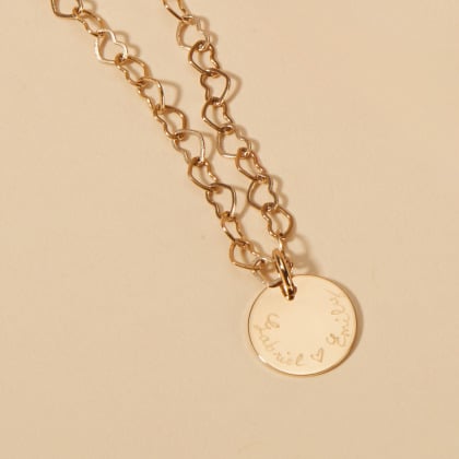 Personalised Heart Chain Necklace Merci Maman