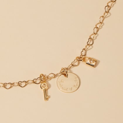 Collier personnalisé Chaîne Cœur Merci Maman