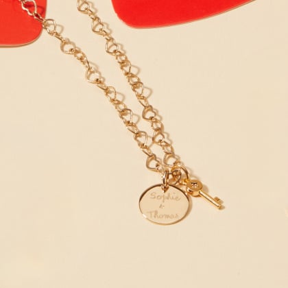 Collier personnalisé Chaîne Cœur Merci Maman