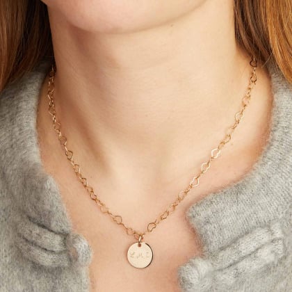 Collier personnalisé Chaîne Cœur Merci Maman