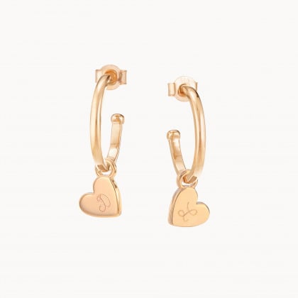 personalised heart hoop earrings gold plated merci maman