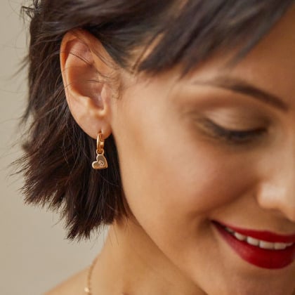 personalised heart hoop earrings gold plated merci maman