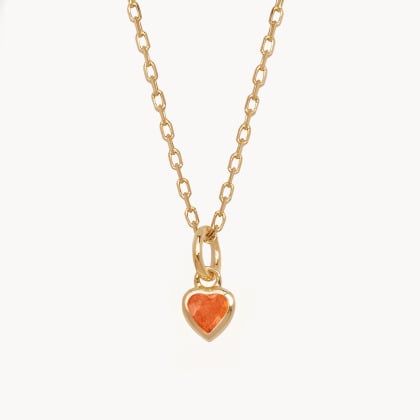 Personalised Heart Birthstone Necklace gold plated merci maman