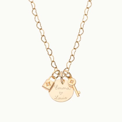 Collier personnalisé Chaîne Cœur Merci Maman