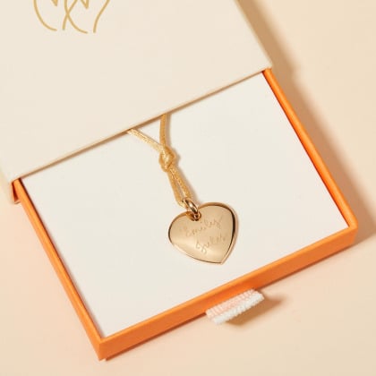 Collana di raso personalizzata con cuore Merci Maman