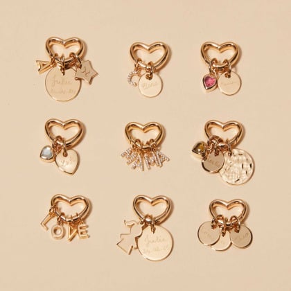 Personalisiertes Herz Lucky Charm Armbändchen vergoldet merci maman