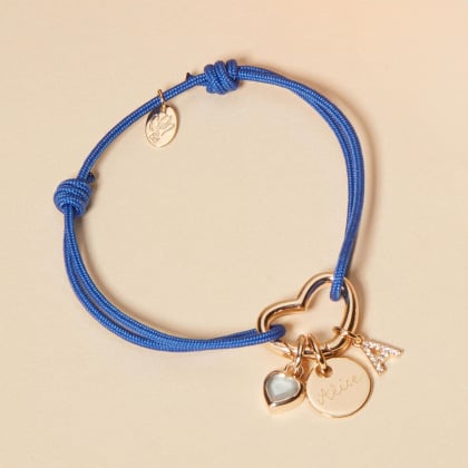 Personalisiertes Herz Lucky Charm Armbändchen vergoldet merci maman